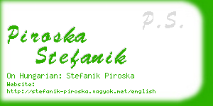 piroska stefanik business card